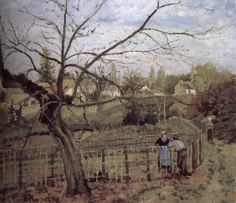 fence, Camille Pissarro